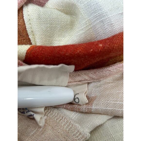 VRG GRL Womens Cate Smock Patchwork Maxi Dress Sleeveless Linen Blend Size 6 - Picture 9 of 11